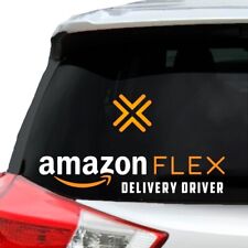 amazon flex delivery driver car sticker, brand new, white with orange arrow picture