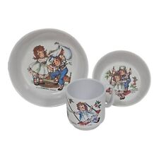 Oneida Ware Vtg Raggedy Ann & Andy Dishes Trio Classic Bobbs-Merrill Bowls & Cup picture