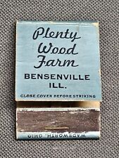 ANTIQUE VINTAGE RARE SMALL Matchbook Cover 1930s 1940s Chicago Plentywood Farm  picture