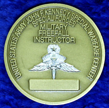US Army JFK Special Warfare Freefall School Instructor Challenge Coin PT12 picture