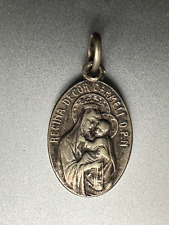 Antique French Religious Silver medal - Regina Decor Carmeli O.P.N, Coeur Sacre picture
