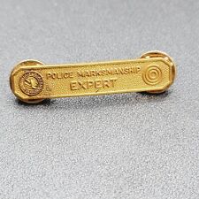Vintage NRA Police Marksmanship Expert Pin Collectible Gold tone 1 5/8