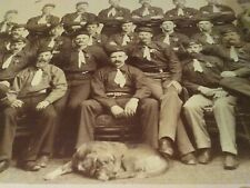 12 x 15 1800s Railroad Union Workers Rugged Handsome Photo Uniform Fire Police picture