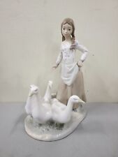 RARE VINTAGE Zaphir By Lllardo Large Figurine Girl With Geese  13