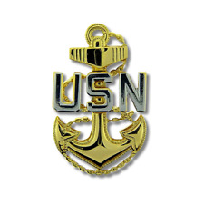 US Navy Chief Petty Officer Gold Anchor Lapel Hat Pin Badge Official Licensed picture