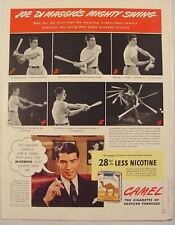 1942 JOE DiMAGGIO Demonstrating Bat Swing Camel Cigarettes Print Ad picture