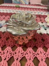 Silver plated Rose Flower Trinket Jewelry Box 4” picture