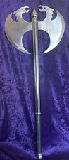 Double Headed Dragon Axe. Medieval Fantasy Axe. 27” Long.  Approx 10” Wide Blade picture