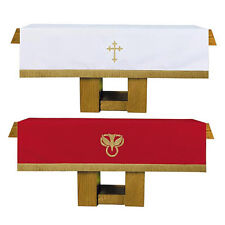 Reversible Altar Frontal Clergy Vestments Red and White 72x52 Inch Dove Cross picture