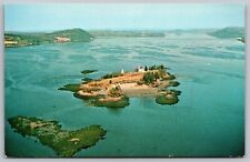 St Croix Island Maine St Croix River Scenic Aerial View Chrome Postcard picture