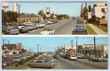 1960's REHOBOTH BEACH DELAWARE REHO AVENUE CLASSIC CARS 2 VIEWS VINTAGE POSTCARD picture