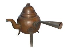 Vintage Copper Patina 3 Leg Tea Pot Kettle Pot Hand Forged Sweden Farmhouse Deco picture