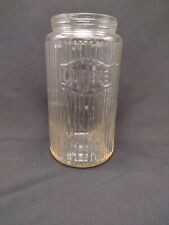 Antique Hoosier Glass Ribbed Coffee Jar Canister -No lid picture