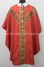 Red Gothic vestment & 5 PC mass and stole set,Gothic chasuble,casula,casel ,IHS  picture