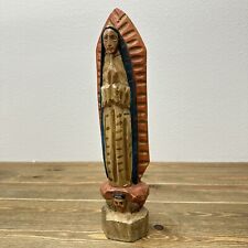 Our Lady of Guadalupe Hand Carved Folk Art Sculpture Vintage picture