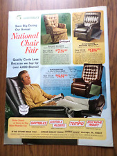 1969 Gambles National Chair Fair Ad Swivel Rocker Naugahyde Recliner picture