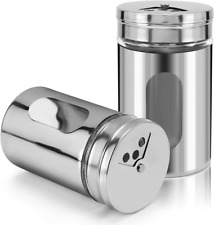 2 Pack Large Salt Shaker With 3 Adjustable Pour Holes 3.4” x 1.9” Inch Salt Sha picture