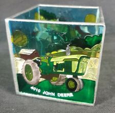 JOHN DEERE 4010 Box Not Stained Glass  Raised Candle Stationary Holder 3.5x3.5 picture