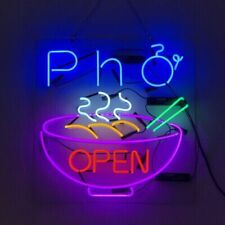 New Pho Open Restaurant Artwork Decor Acrylic Real Glass Neon Light Sign 17