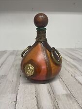 Mid-Century Italian Leather Wrapped Glass Jeype Decanter Gift Rustic picture