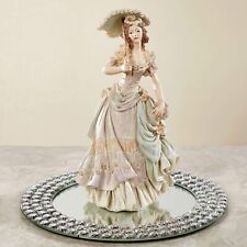 Beautiful Elegant Victorian April Lady Figurine Pastel 12 Inches Tall picture