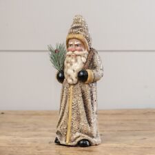 Primitive Belsnickle Antique White Santa Claus Figure with Berry Bush 12.25