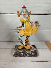 Vintage Resin Girl Clown Figure on Carrara Marble Base Made in Italy.  picture