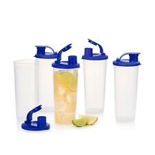 Tupperware 16 oz (470ml) Tumblers with Blue Flip Top Seals NEW picture