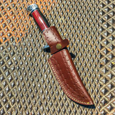 Handmade Real Leather Sheath For Fixed Hunting Blade Knife Engraved /Belt Loop picture