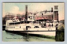 Excursion Boat, City Newport, Ship, Vintage Postcard picture