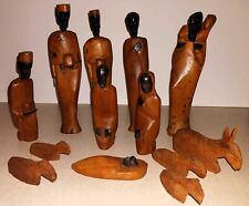 Hand Carved African Nativity (13 Pieces) Made from Tanzanian Rosewood and Ebony picture