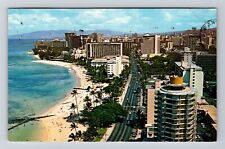 Waikiki HI-Hawaii, Scenic View Beach & City, c1969, Vintage Postcard picture