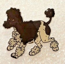 Poodle Dog Black & White Parti Small Flat Acrylic Pin Tac Jewelry picture