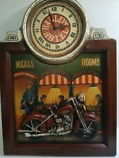 RETRO HARLEY DAVIDSON HARLEY'S HOTEL/DINER WALL CLOCK picture