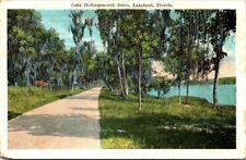 Postcard~Lakeland, Fla.~Lake Hollingsworth Drive~Posted 1926 picture