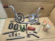 Vintage Schwinn Bicycle PARTS Cranks, seat Stems, Grips, Pedals candle bars ect picture