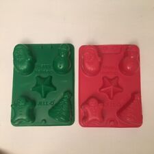 Jell-O Jigglers Happy Holidays Christmas Molds Plastic Snowman Ornament Lot of 2 picture