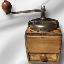 Vintage 1940s French Wooden Coffee Grinder tailed wood AUTHENTIC picture