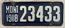 1918 Montana License Plate - Very nice Original Paint Condition picture