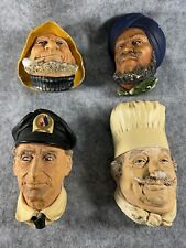 Lot 4 Imagical Bossons Chalkware Heads Old Salt Life Boatman, Chef ,  Pilot UK picture