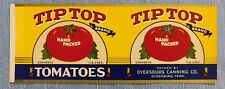 Vintage Tip Top Brand Tomatoes  Can label..Dyersburg, Tennessee picture