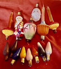 Lot Of 14 Vintage Milk Glass Figural Christmas Light Bulbs C6 NOT WORKING picture