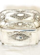 Exquisite Vintage Sterling Silver 925 Ethrog Box Made In Israel 1950s Judaica. picture