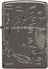 Zippo 49689 Wicca Design Armor Deep Carved Black Ice picture