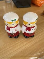 Noel Christmas salt and pepper shakers chef picture