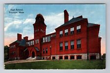Taunton MA-Massachusetts, High School Building, Antique Vintage Postcard picture