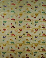 HINES & COMPANY  Floral Gold Velour Linen Cotton Polyester Belgium New 6+ Yards  picture