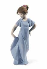 Lladro NAO How Pretty Special Edition Blue Dress Porcelain Girl Figurine picture