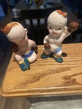 Vintage Relco Boxing Baby Boys Salt and Peppers MCM Enesco picture