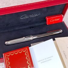 Cartier Fountain Pen Louis Limited Edition Platinum Black Enamel Stripe w/Case picture